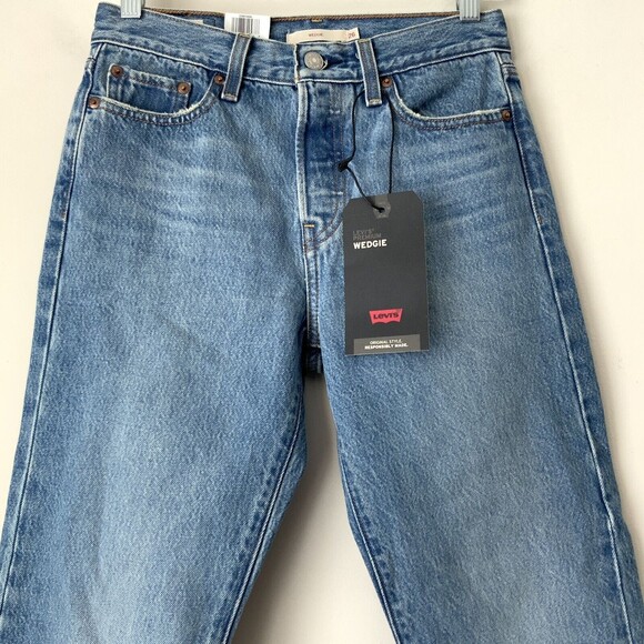 Levi’s Premium Blue Wedgie Hi-rise Button Fly Jeans 26 - Picture 9 of 13